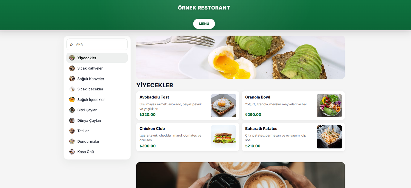 Cafe Youbrandi QR Menü Sistemi